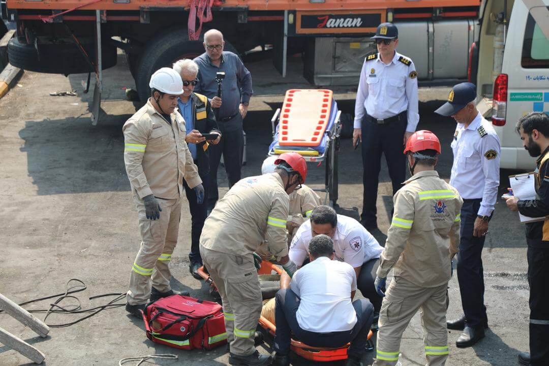 برگزاری مانور امداد و نجات دریایی در بندر شهید باهنر - شرکت آرتین بنادر اروند